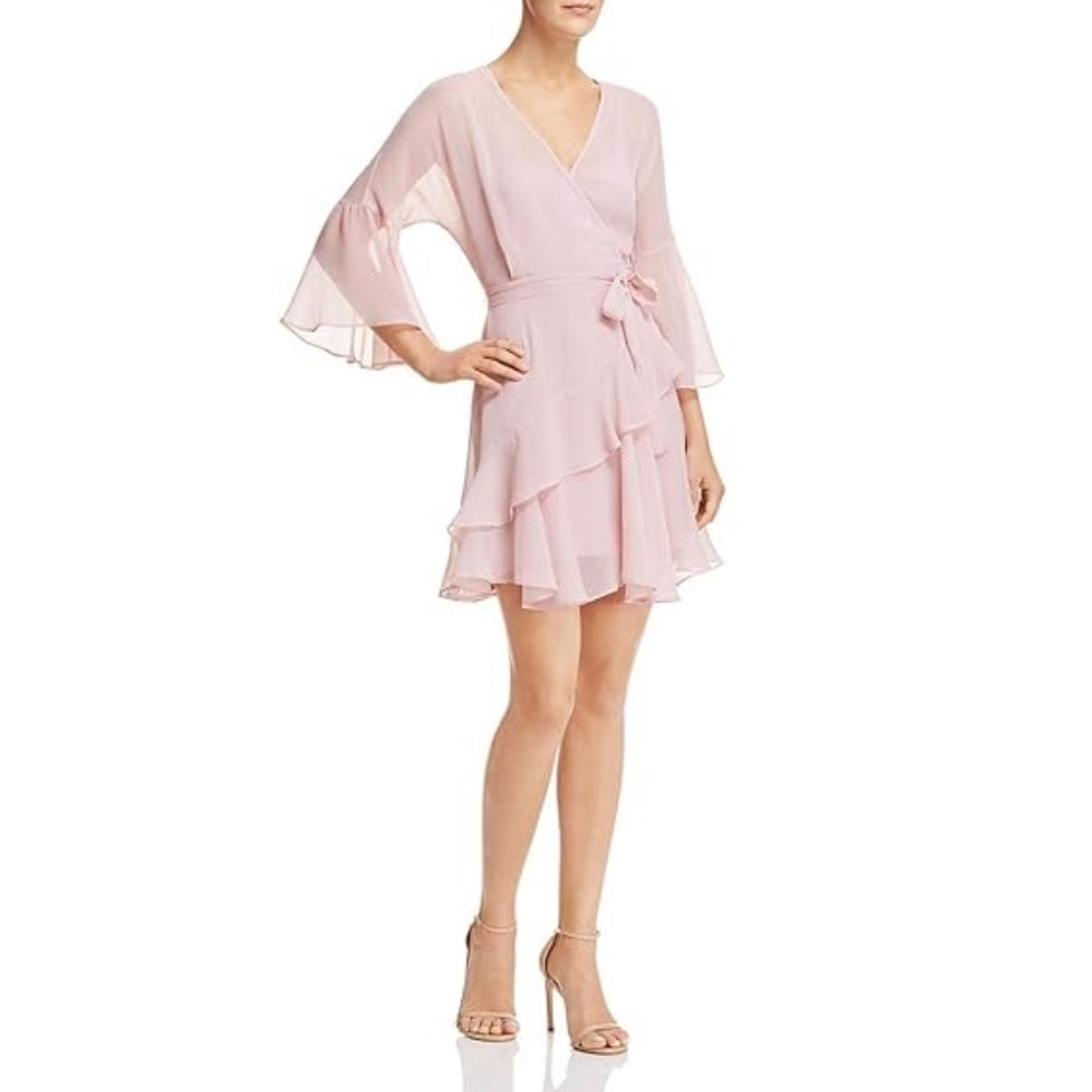 French Connection Women's Halle Crepe Ruffle Wrap Dress